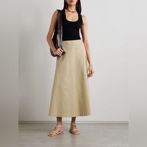 MATTEAU Organic cotton-blend twill maxi skirt